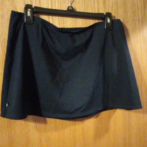 nautica short athletic skirt size navy blue 13 long 16 across waist slit nylon - Picture 1 of 6